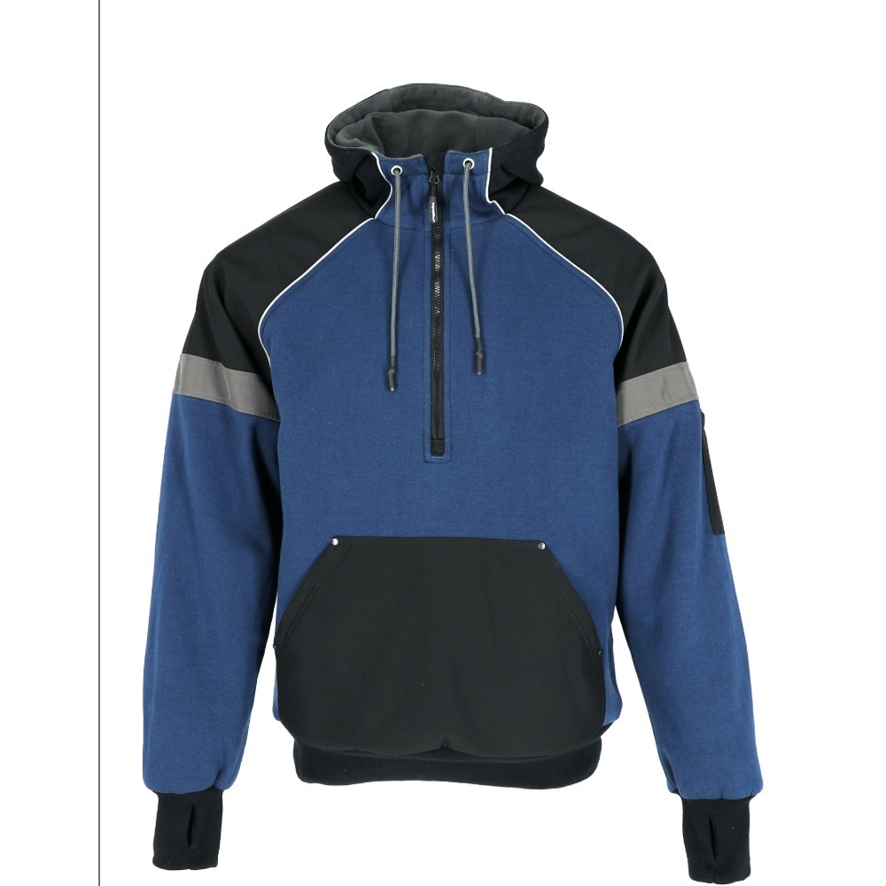 Refrigiwear Frostline Hooded Sweatshirt Men's 3XL Hoodie 1/2 Zip Blue 8420